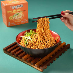 A-Sha air-dried noodles texture close-up highlighting firm chew
