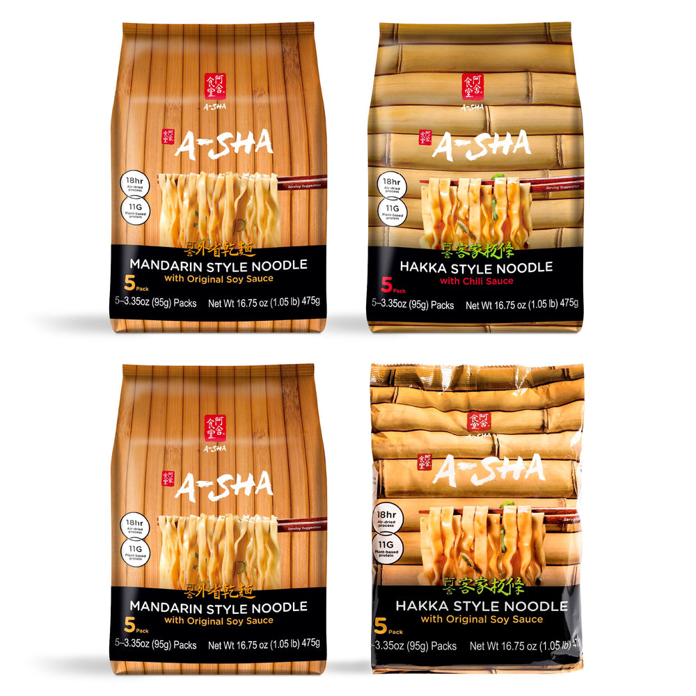 Hakka Original noodles pack by A-SHA, ready for fast protein-rich dinners.