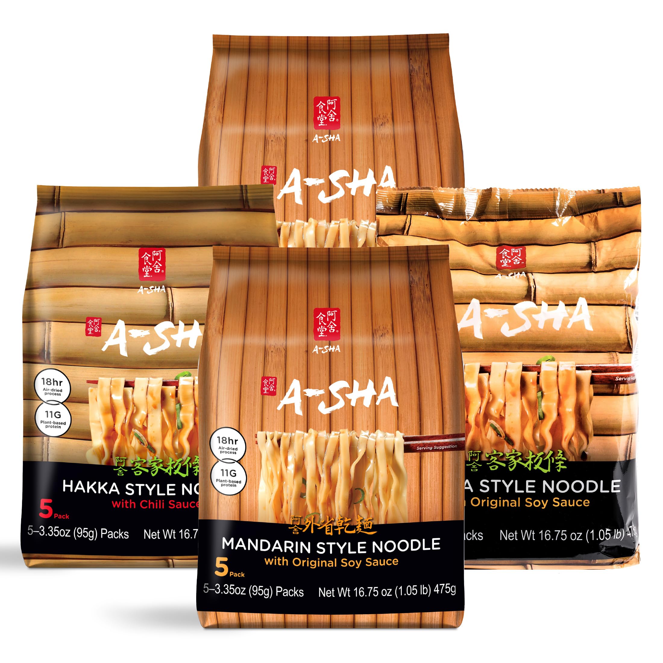 A-SHA healthy asian noodles bundle front with sauce pack, ideal for quick weeknight meals.