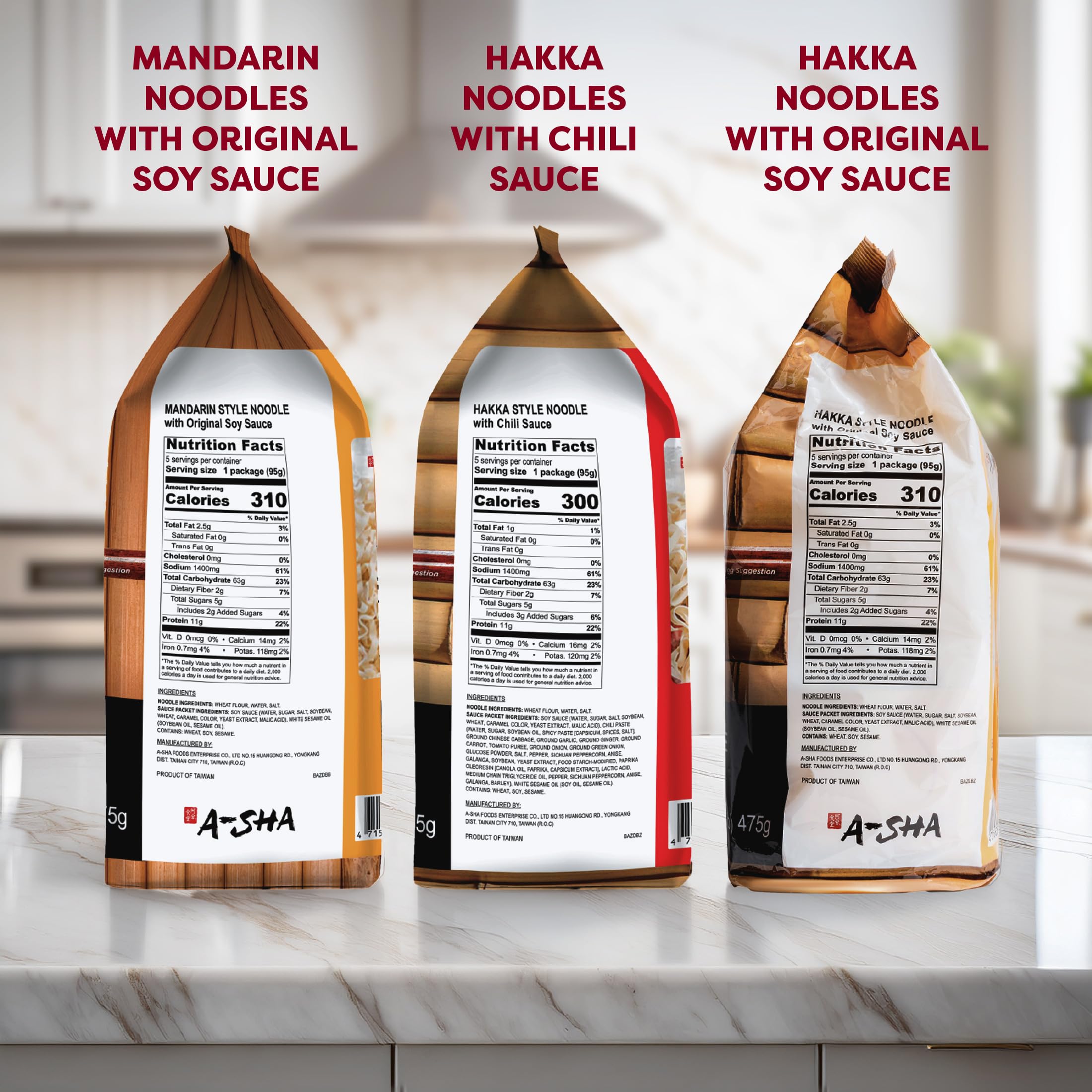 Mandarin Original noodles pack from A-SHA, perfect for versatile stir-fries and ramen.