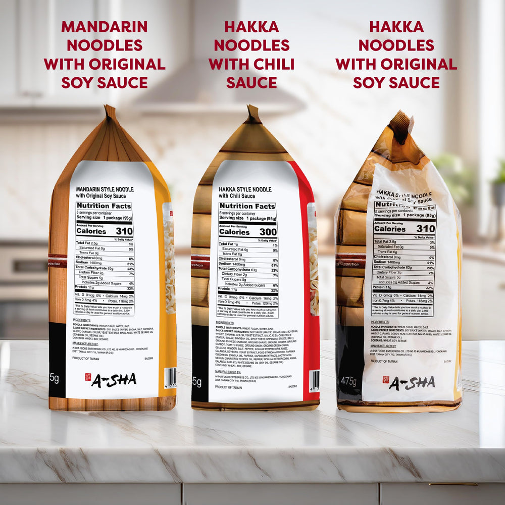 Mandarin Original noodles pack from A-SHA, perfect for versatile stir-fries and ramen.