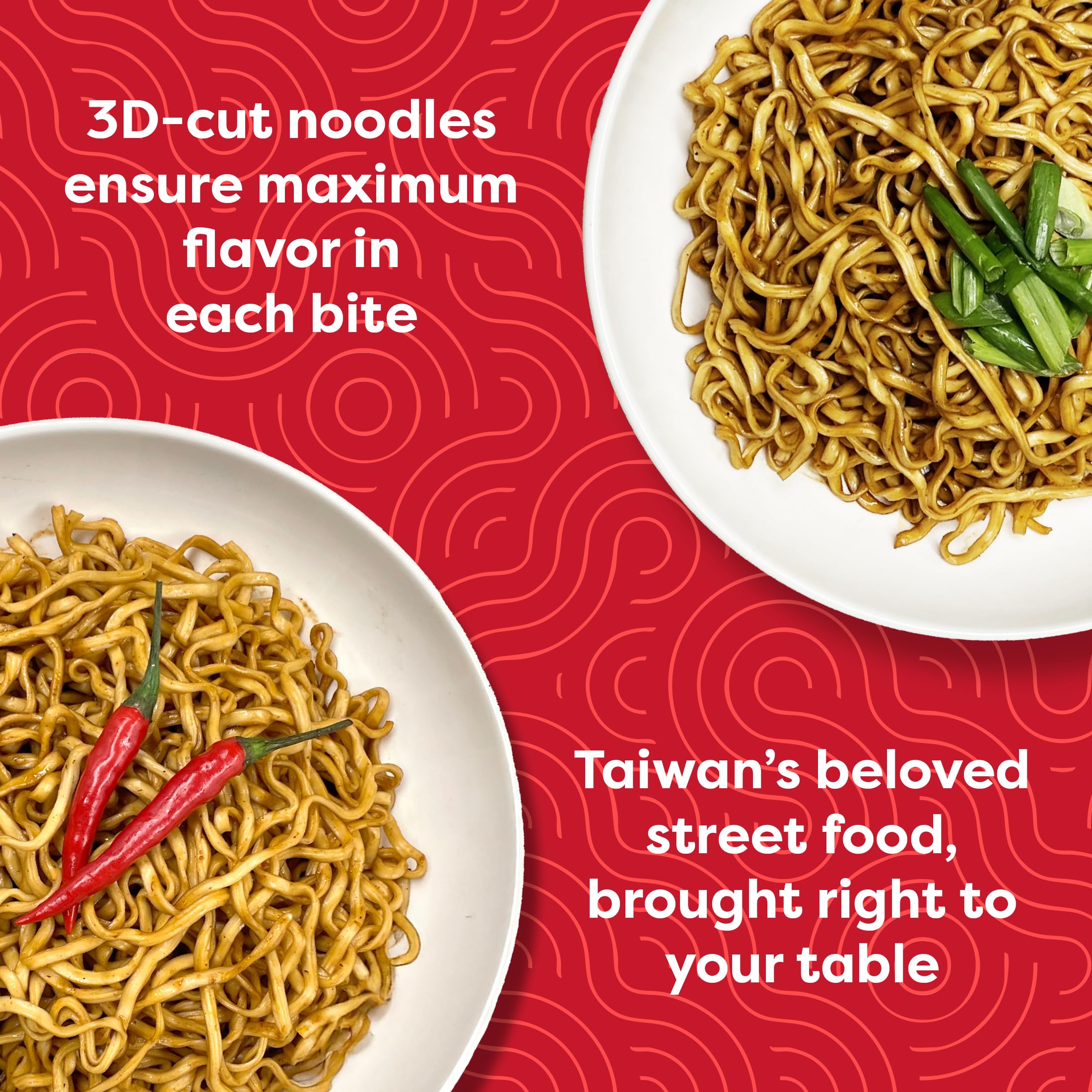 Close-up of chewy, plant-based A-SHA Noodles.