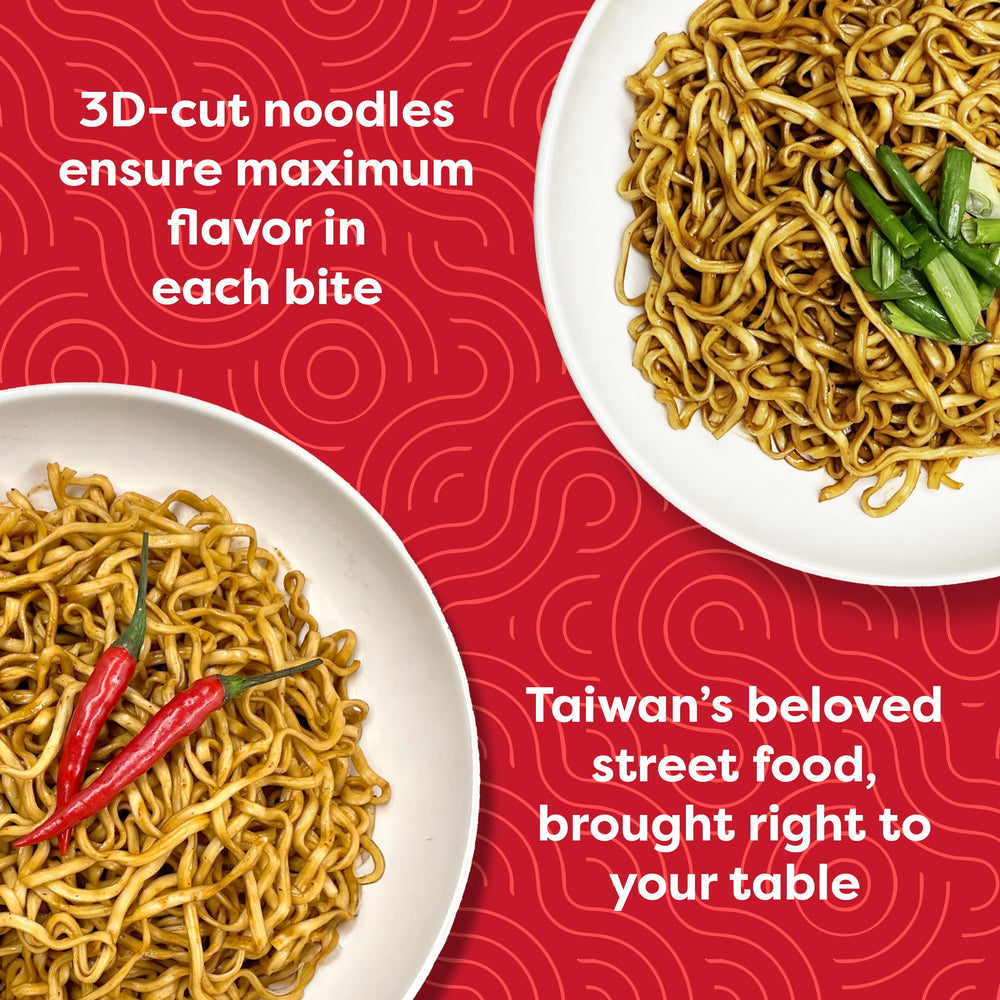 Close-up of chewy, plant-based A-SHA Noodles.