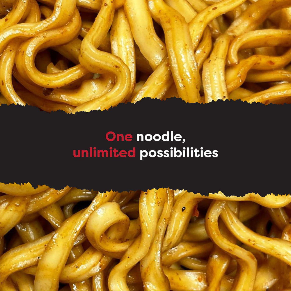 Twelve-pack display of A-SHA Meteor Noodles.