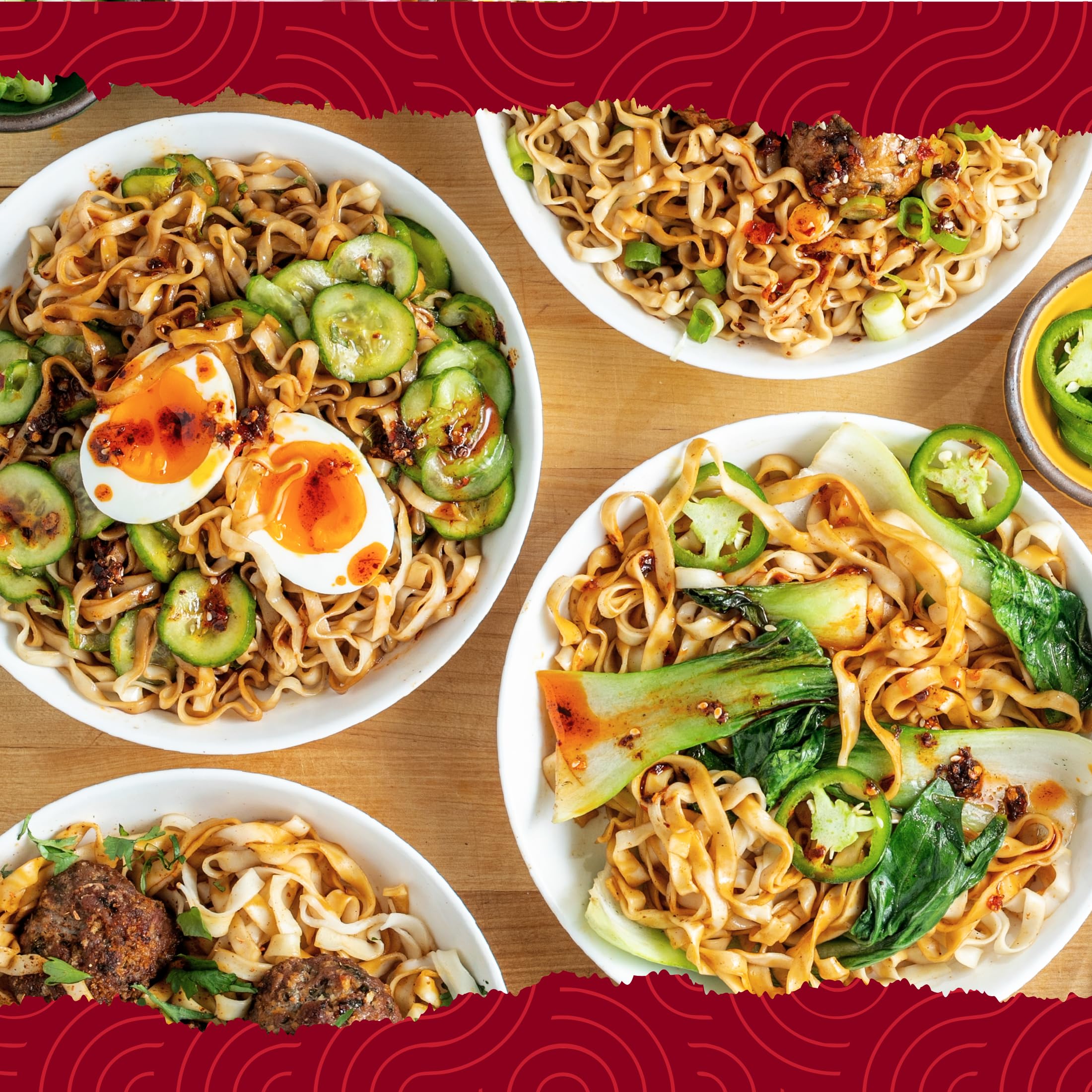 A-Sha noodle package on shelf—brand identity and quality.