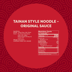 Air dried noodles show ingredients label and natural textures.