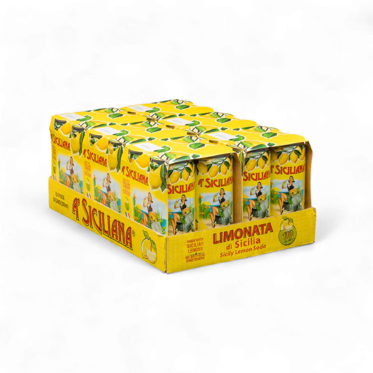 A' Siciliana Limonata can displaying Sicilian citrus flavor for a refreshing grab-and-go moment