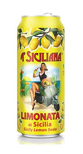 A' Siciliana Limonata being poured into a glass for a sparkling, citrusy experience
