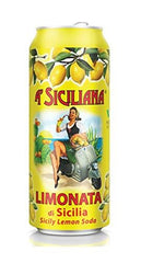 A' Siciliana Limonata being poured into a glass for a sparkling, citrusy experience