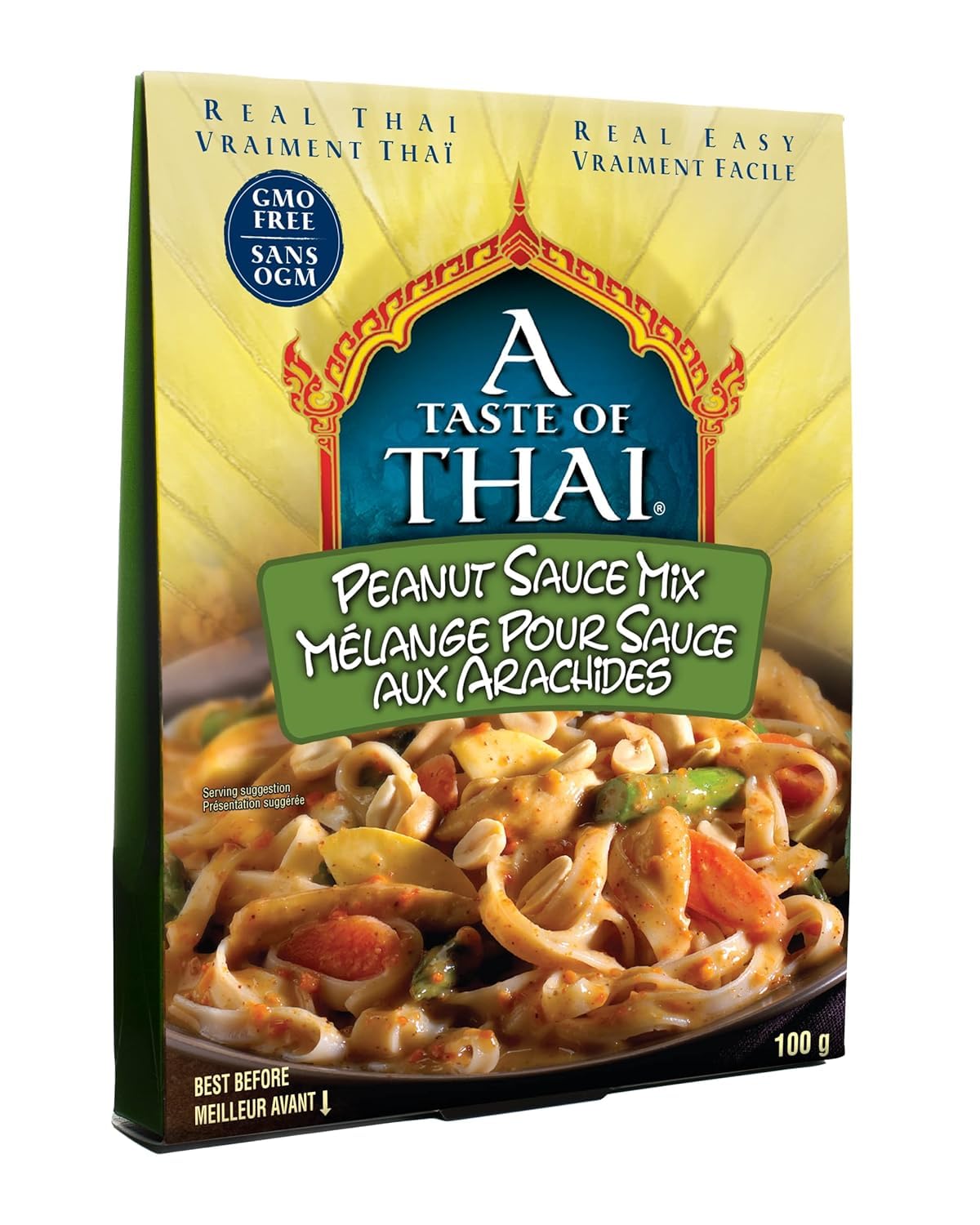 A Taste of Thai peanut sauce mix packet close-up for quick, flavorful sauces