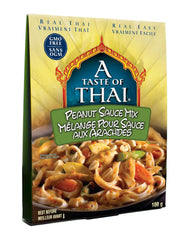 A Taste of Thai peanut sauce mix packet close-up for quick, flavorful sauces