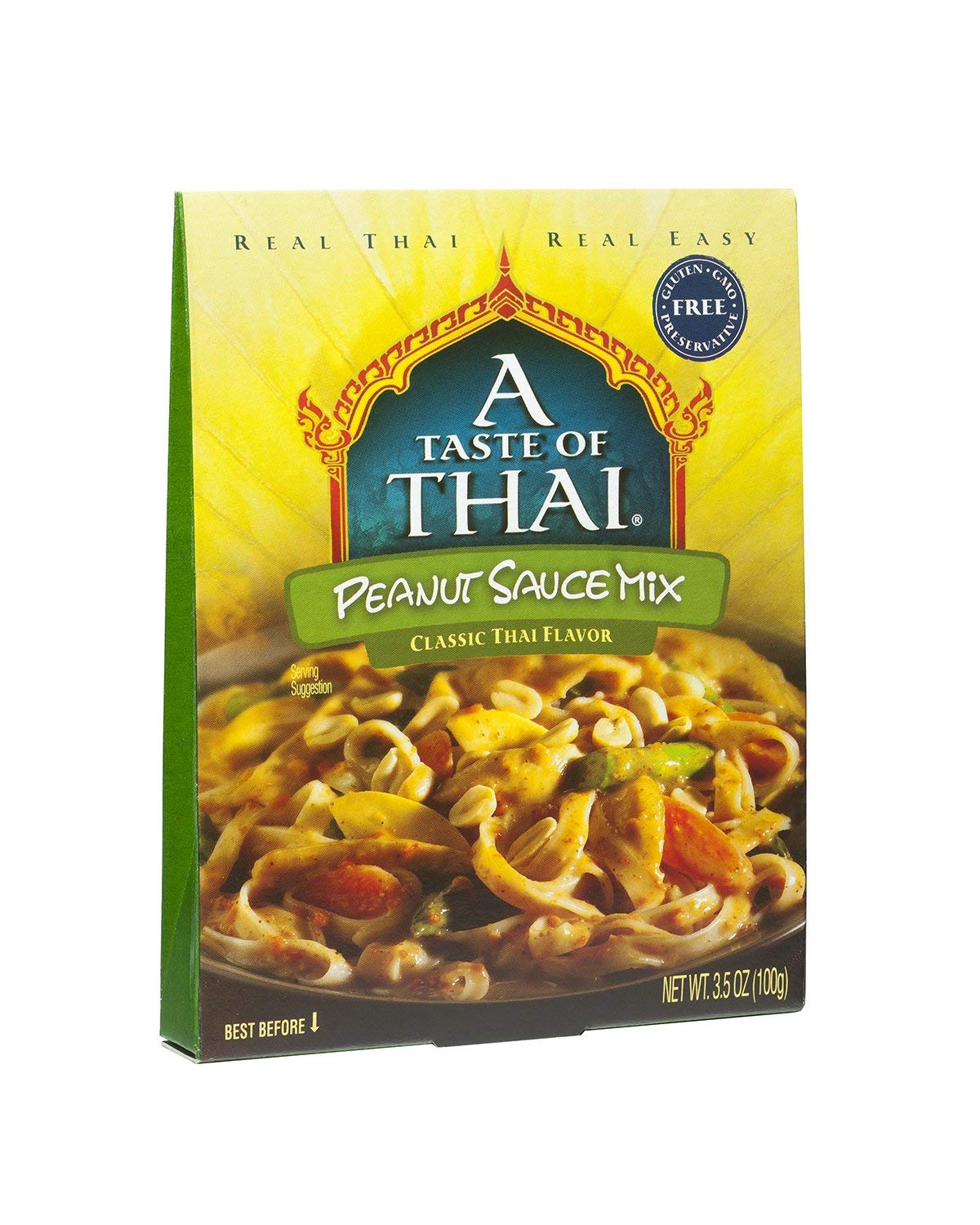 A Taste of Thai peanut sauce mix packets deliver quick, creamy Thai flavor for meals.