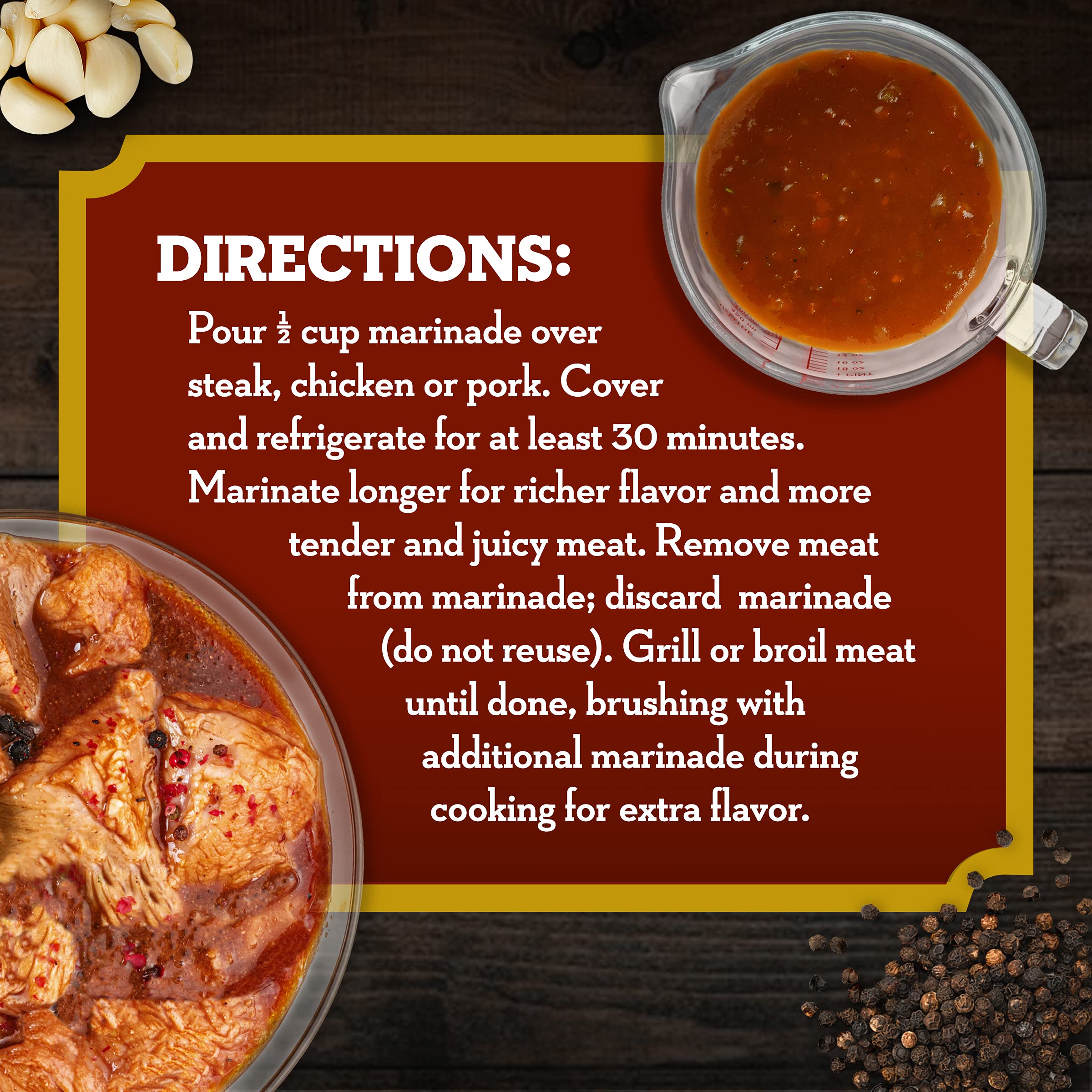 A.1. Chicago Steakhouse Marinade label close-up with branding and allergen-free note