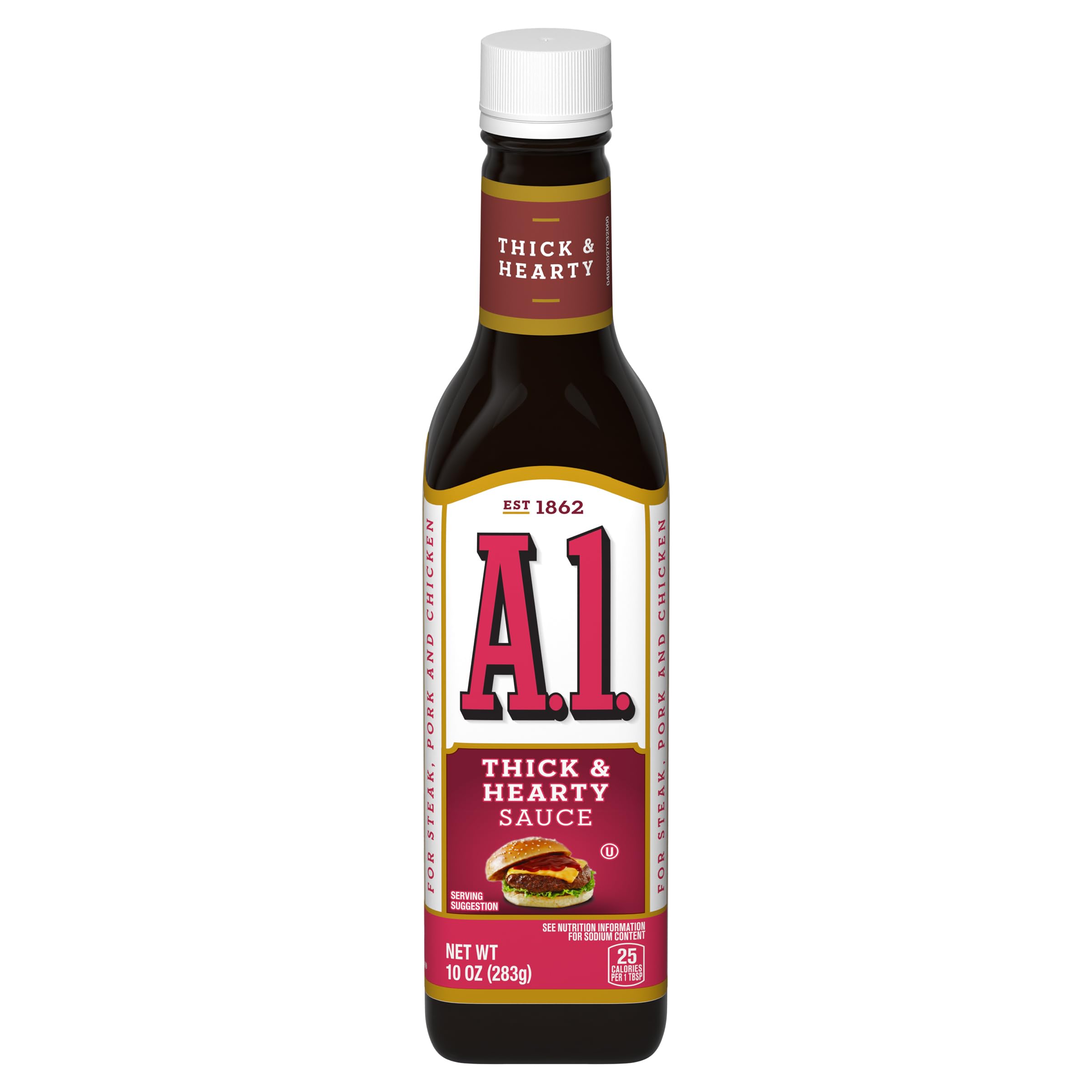 A1 Thick and Hearty Steak Sauce 3-pack bottles showcase bold flavor.
