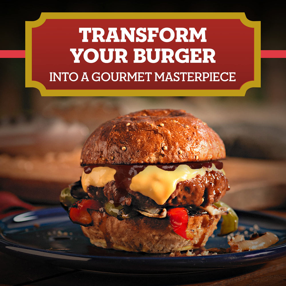 A1 Thick and Hearty Steak Sauce on burgers for enhanced flavor.