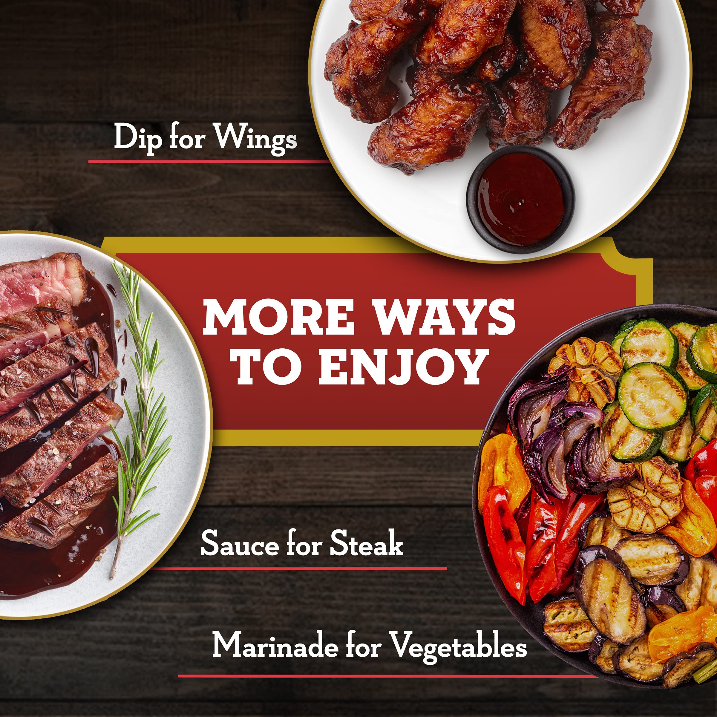 A1 Thick and Hearty Steak Sauce with side dish potatoes for pairing.