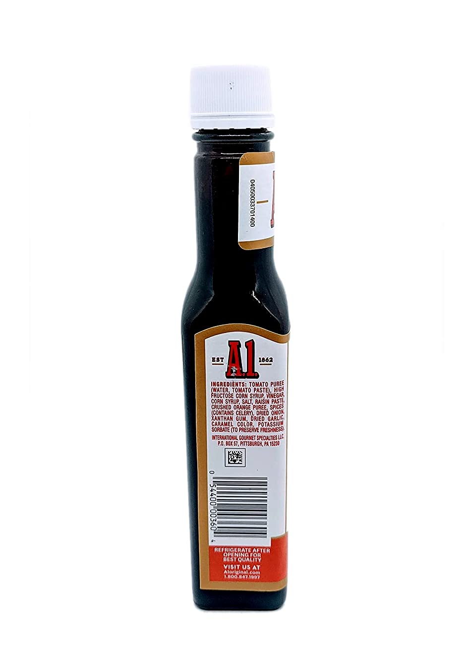 A.1 Thick & Hearty bottle pours to enhance steak with savory glaze.