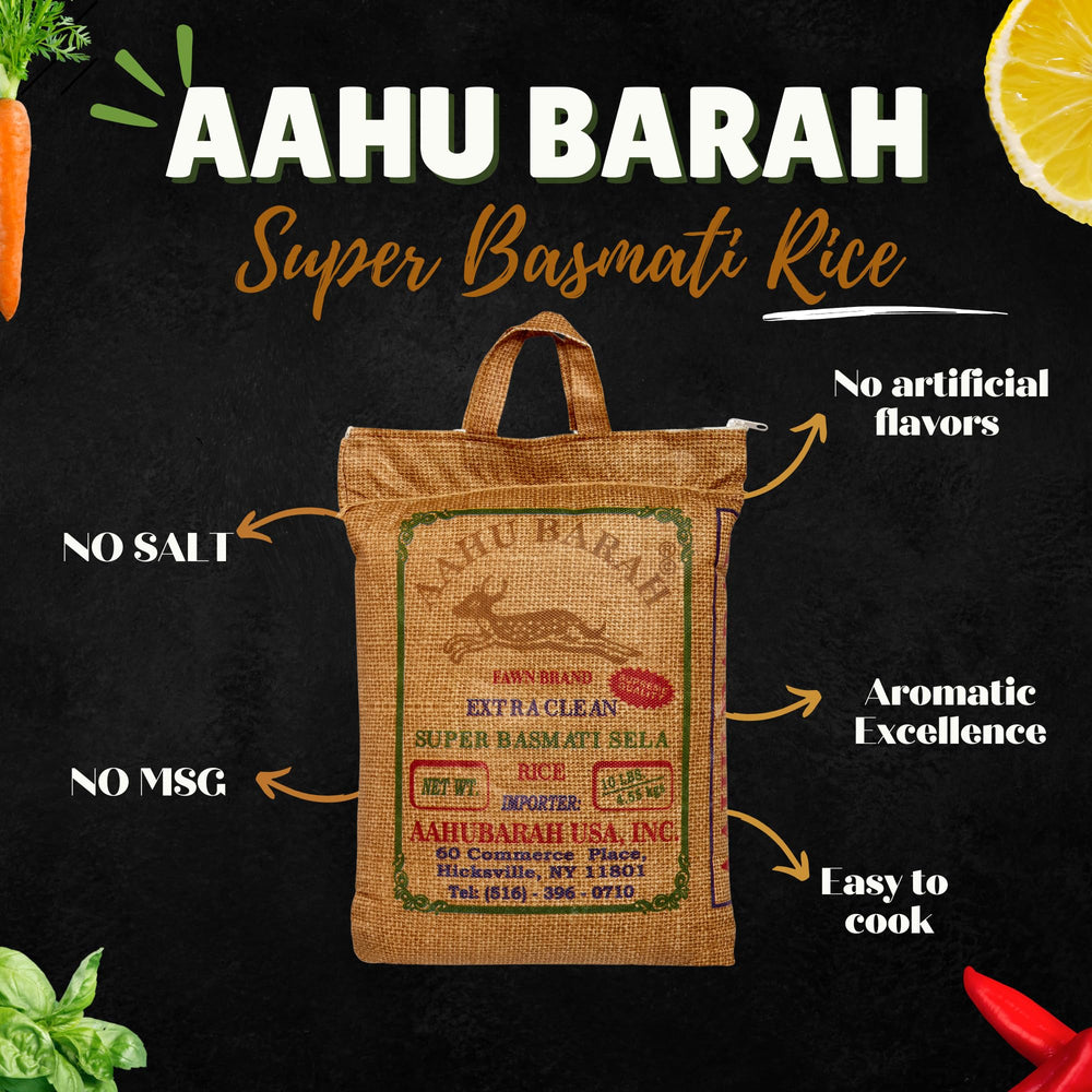 Aahu Barah Basmati Sela Rice serving-bowl suggests luxurious dining at home.