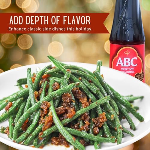 ABC Sweet Soy glossed sauce close-up highlights thick, velvety texture.