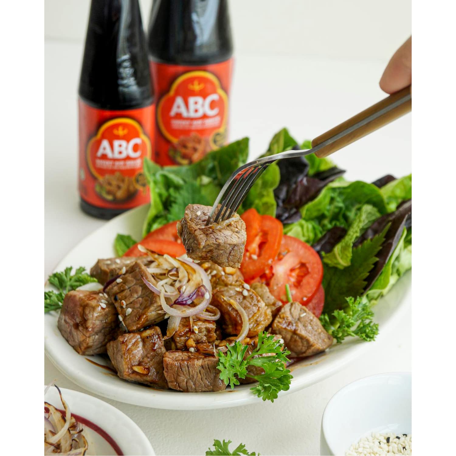 20.3 oz ABC Sweet Soy bottle in a pantry for family meals.