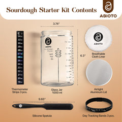 ABIOTO sourdough starter jar with metallic lid for secure storage