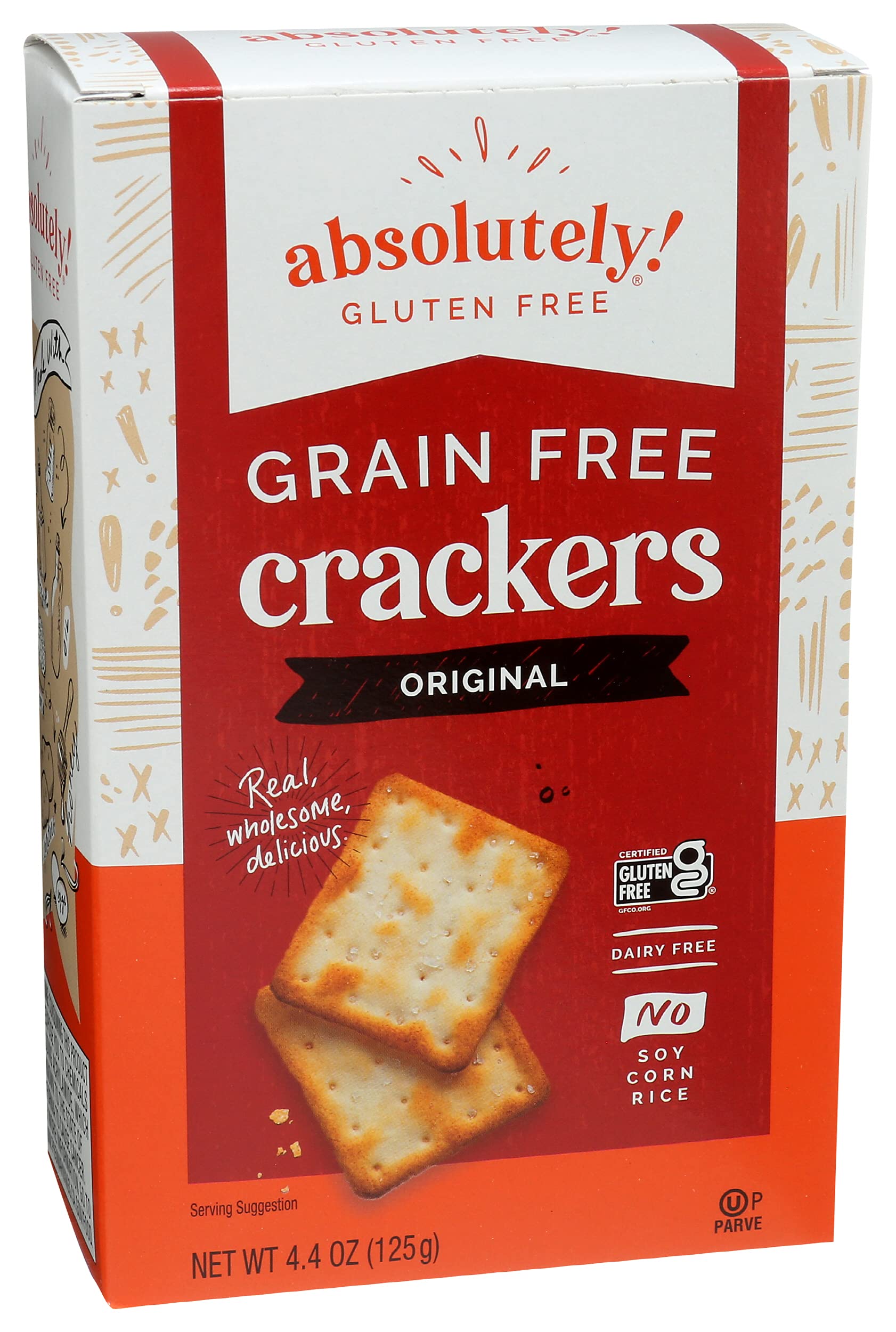 Absolutely Gluten Free Crackers Original with avocado egg topping quick lunch option