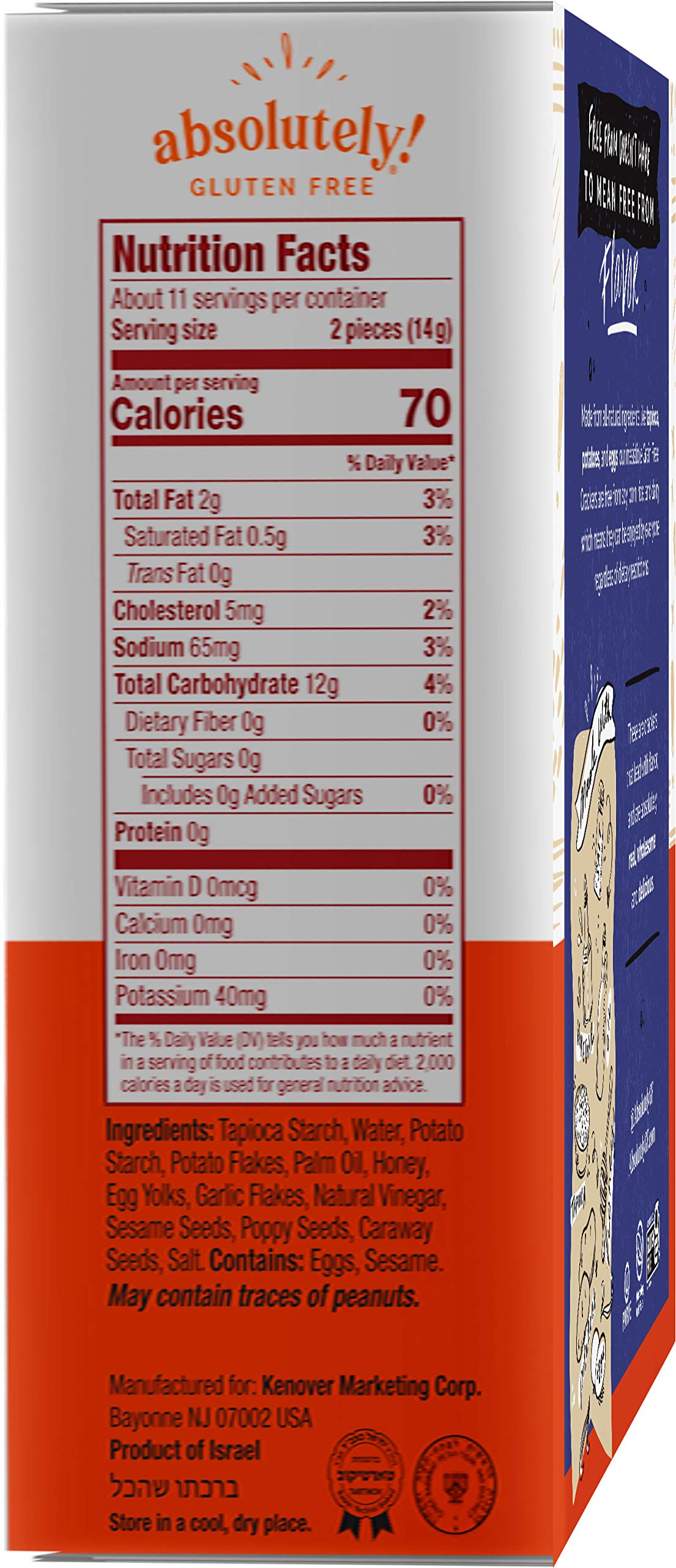 Absolutely Gluten Free Everything Flatbread slices ideal for toppings and snacks