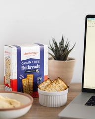 Absolutely Gluten Free Everything Flatbread toaster setup yields warm, crispy results