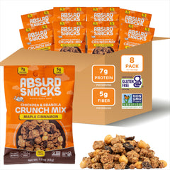 Absurd Snacks Chickpea and Granola Crunch Mix pouch ready to grab for a protein lift