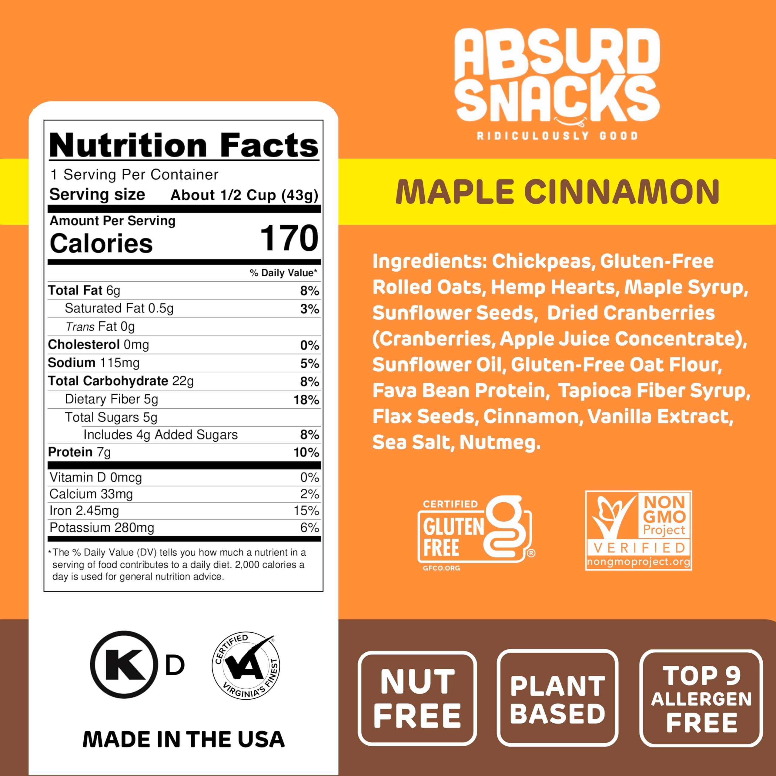 Absurd Snacks maple cinnamon aroma invites a comforting on-the-go snack