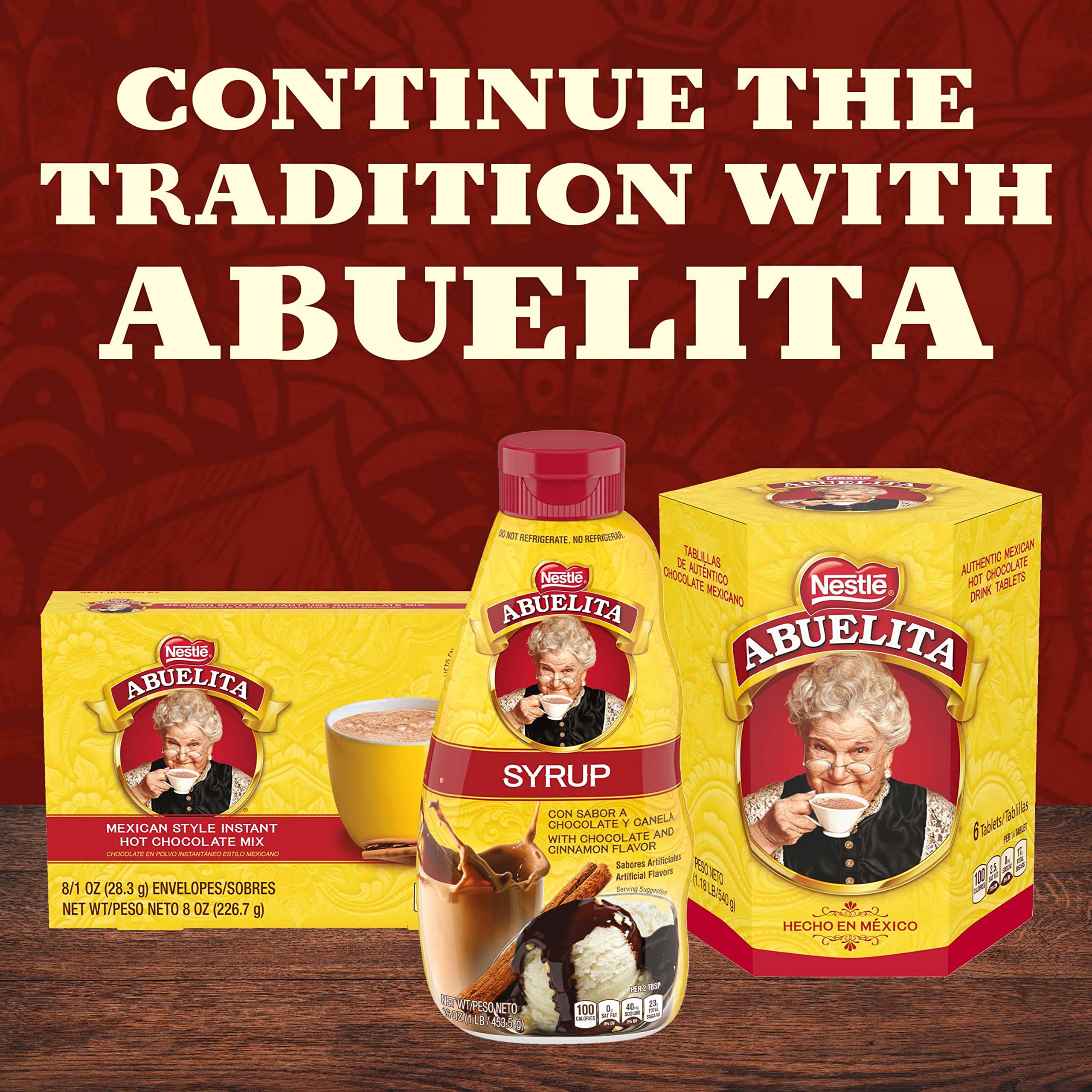 Abuelita frothy hot chocolate cup with a creamy foam top