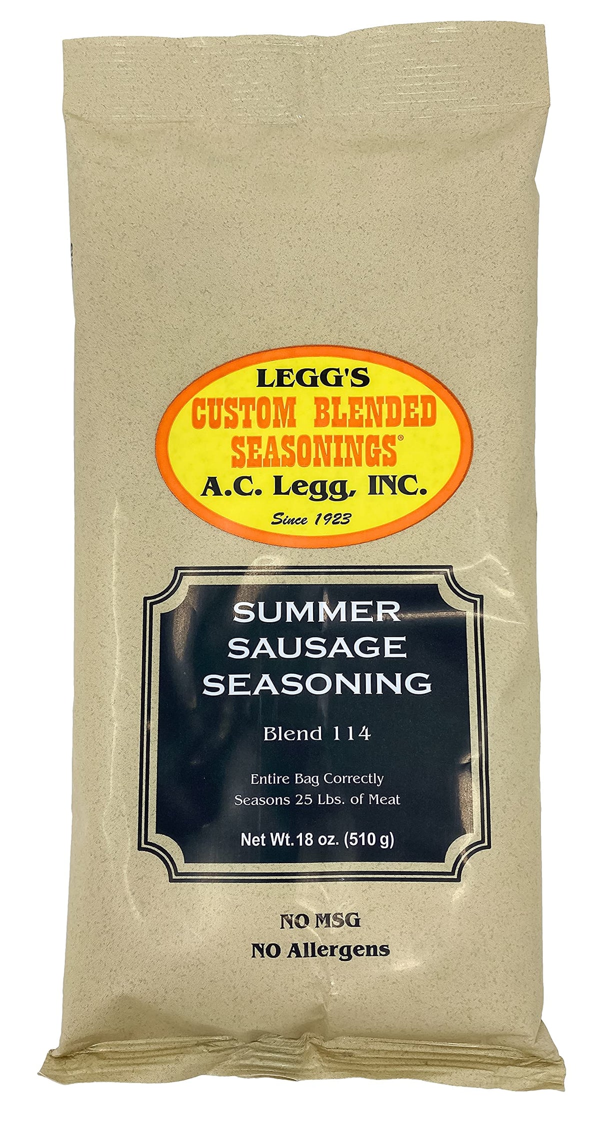 AC Legg #114 seasoning bottle for homemade sausages