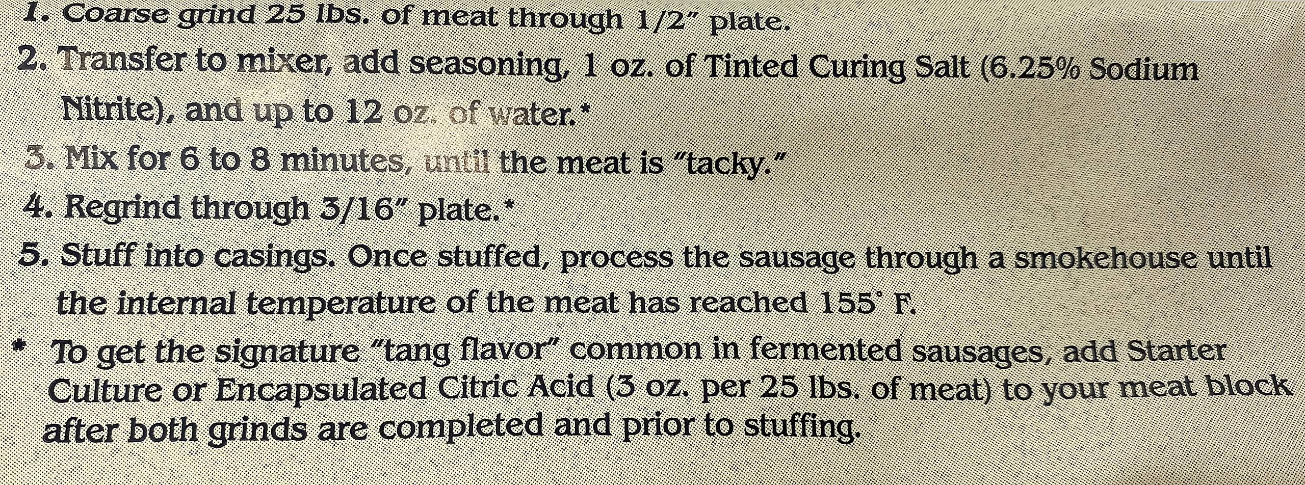 Smoked sausage finished with AC Legg 114 blend for robust notes