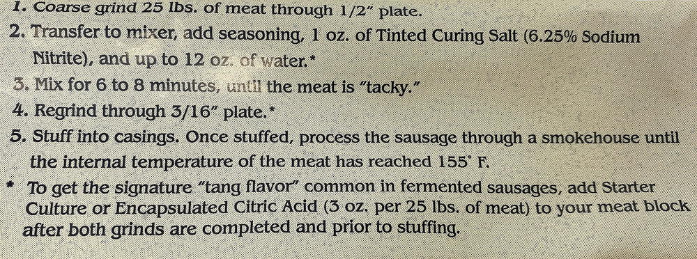 Smoked sausage finished with AC Legg 114 blend for robust notes