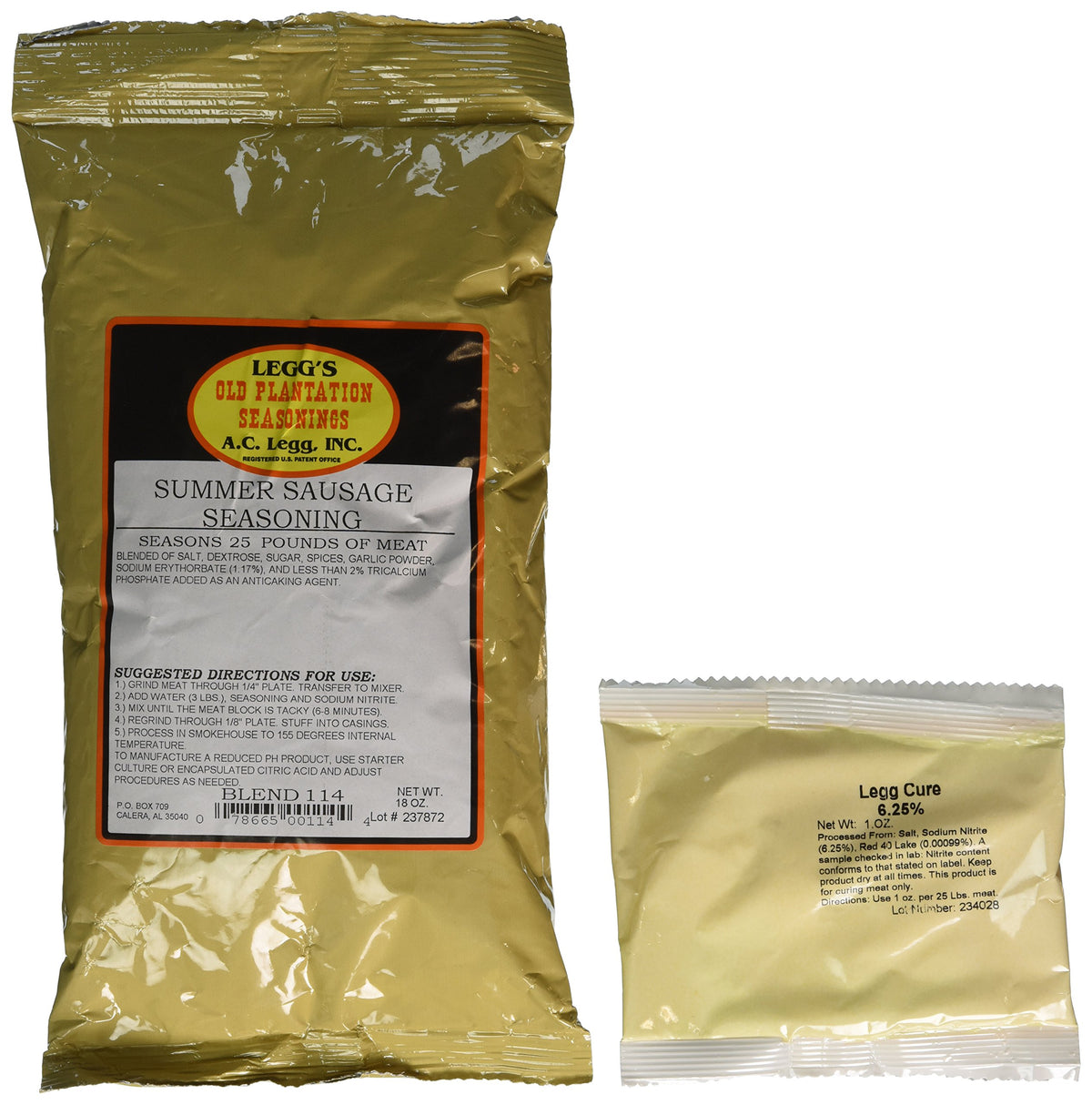 A.C. Legg Summer Sausage Seasoning 2-pack ready for curing and smoking venison or beef