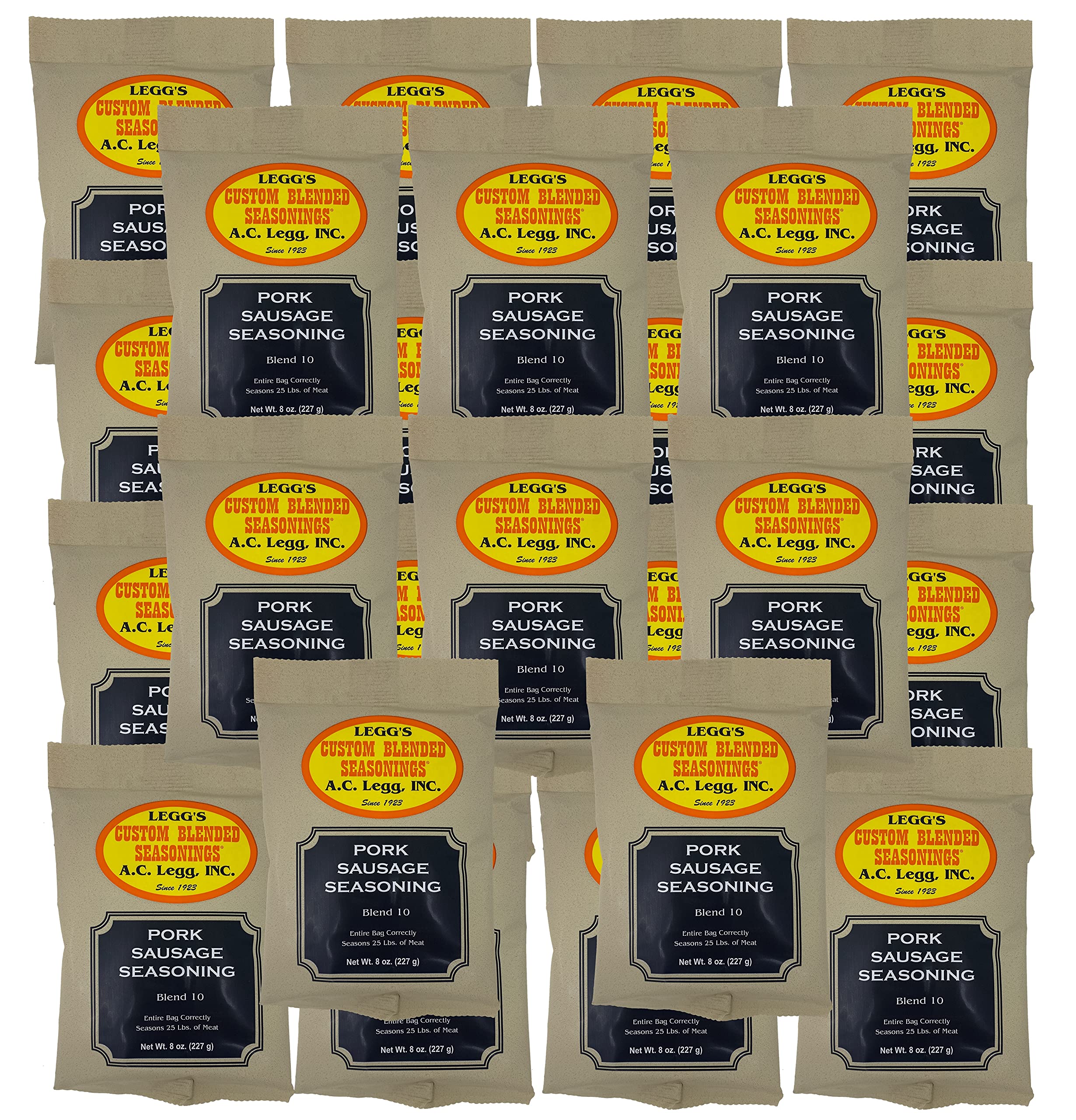 AC Leggs Blend 10 sausage seasoning 8 oz bottle delivers bold Southern flavor without MSG