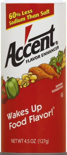 Ac'Accent flavor enhancer label close-up highlighting umami depth in savory dishes.