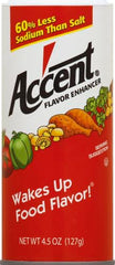 Ac'Accent flavor enhancer label close-up highlighting umami depth in savory dishes.