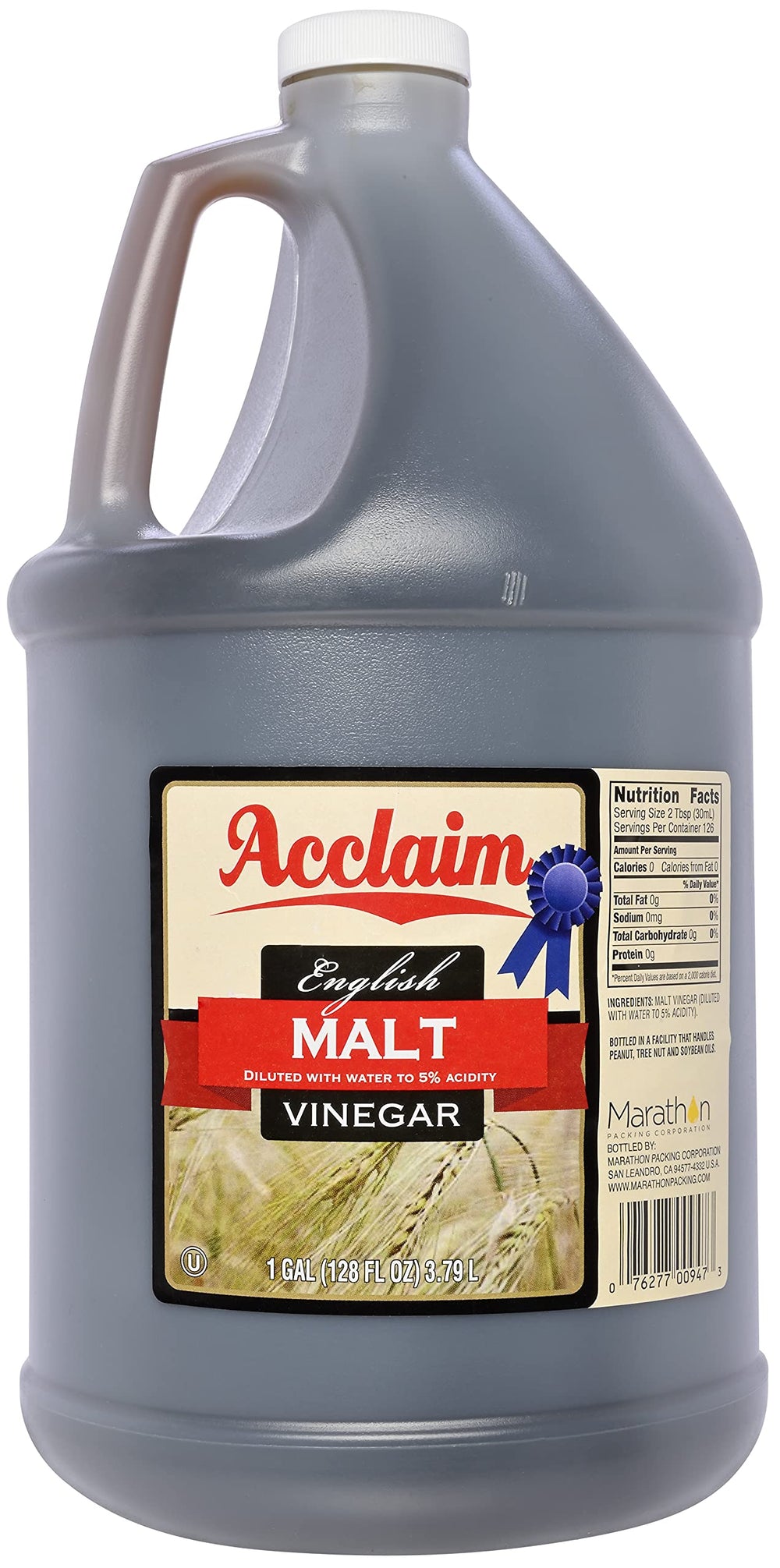 Acclaim English Malt Vinegar bottle showing a traditional flavor for versatile cooking.