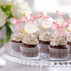 AceOrbit cupcake decorations 36-pcs frame cute goose designs for delightful party presentations.