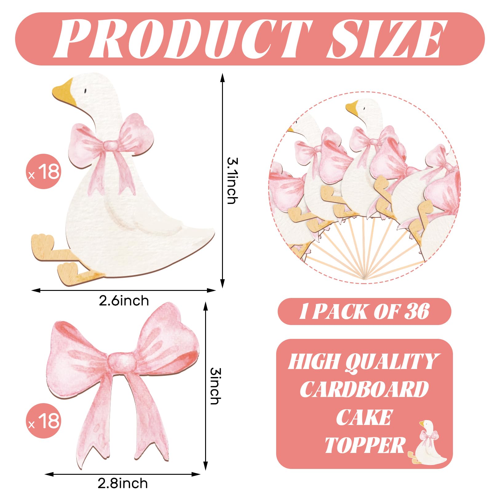 AceOrbit pink bow topper enhances desserts with bright accents and a cute focal point.