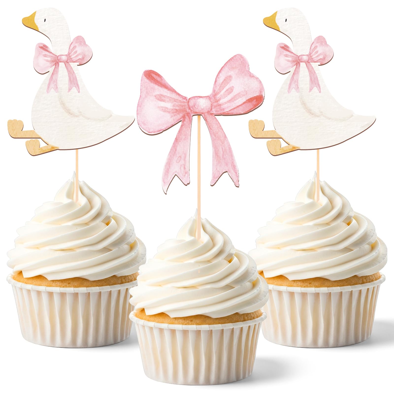 AceOrbit silly goose topper collection adds playful charm to cupcakes for photos and parties.