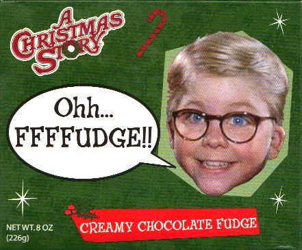 A Christmas Story Ohh FFFFUDGE with copper kettles—creamy fudge, ideal for gifting.