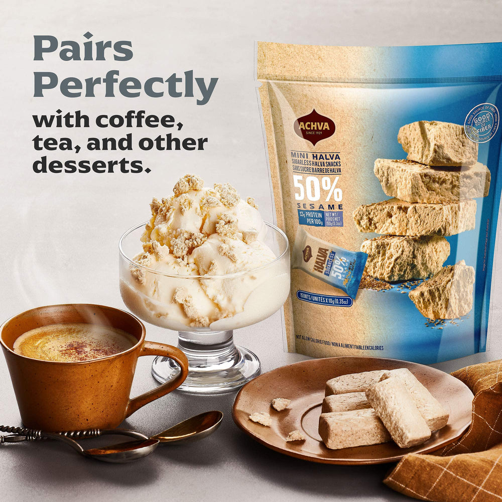Achva Halva Mini Snacks vanilla gift idea, share a sweet kosher treat.