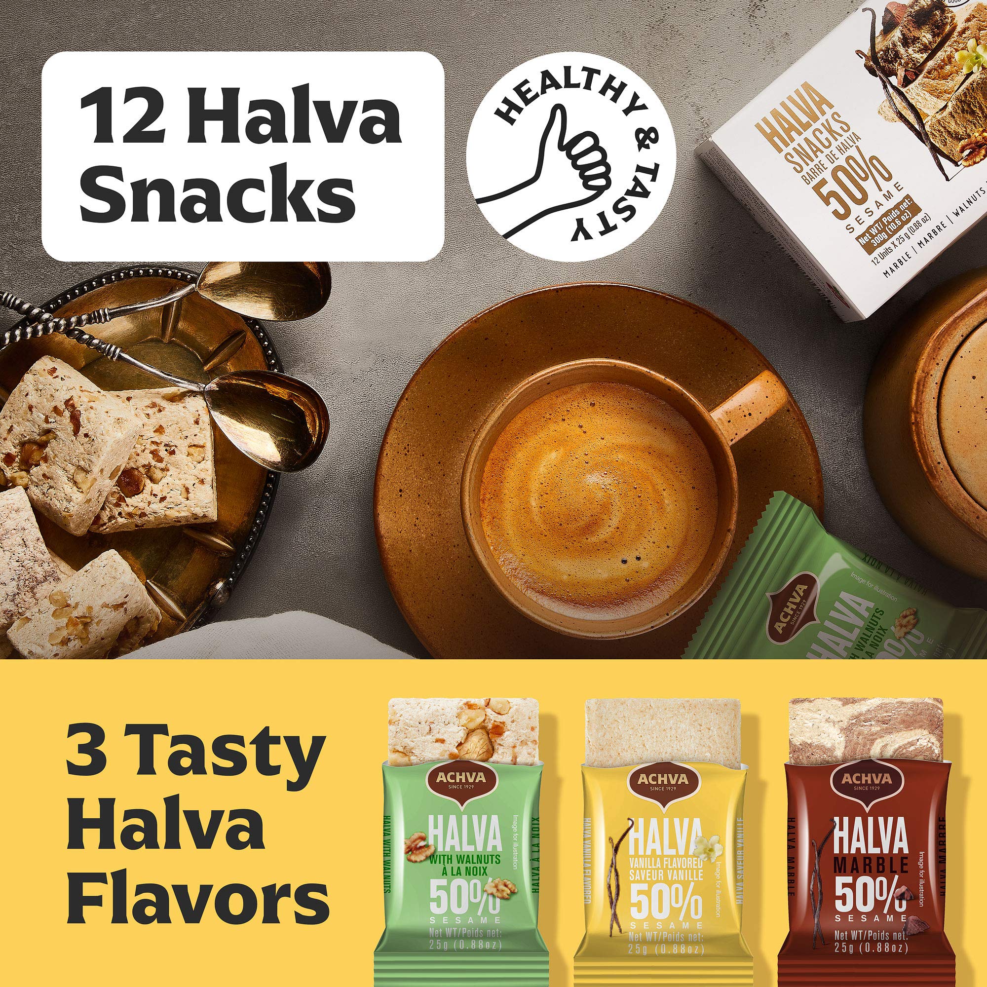 Achva walnut halvah bar with nutty texture and depth