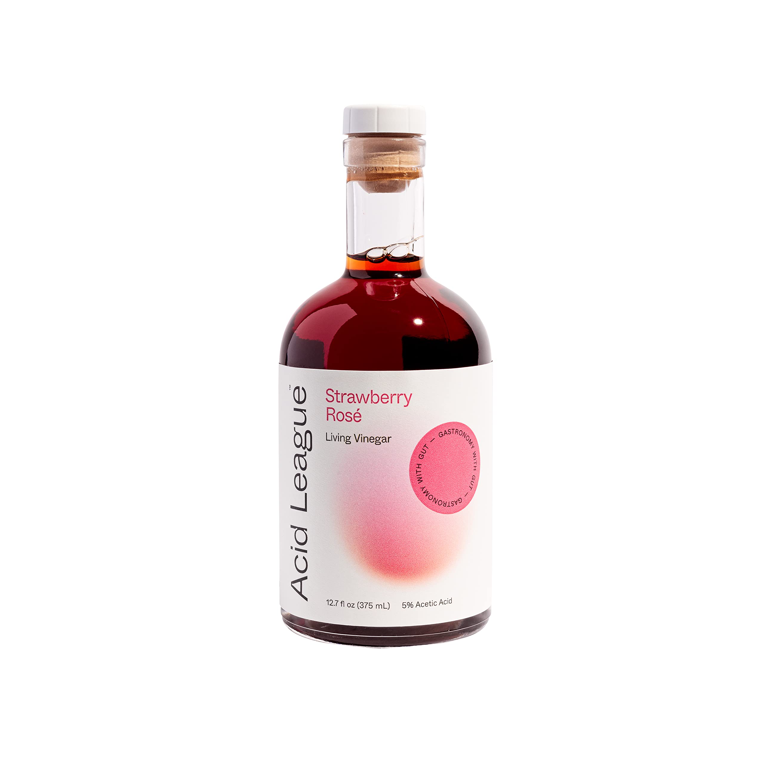 Acid League Strawberry Rosé Living Vinegar bottle ready for vibrant dressings.