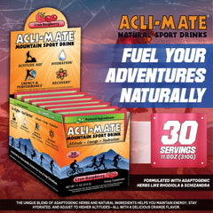 Acli-Mate Cranraspberry flavor packet close-up for electrolyte hydration.