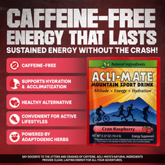 Prepared Acli-Mate Mountain Drink in a glass for outdoor hydration.