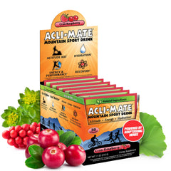 Acli-Mate Mountain Drink packet poured into a cup for hiking hydration.