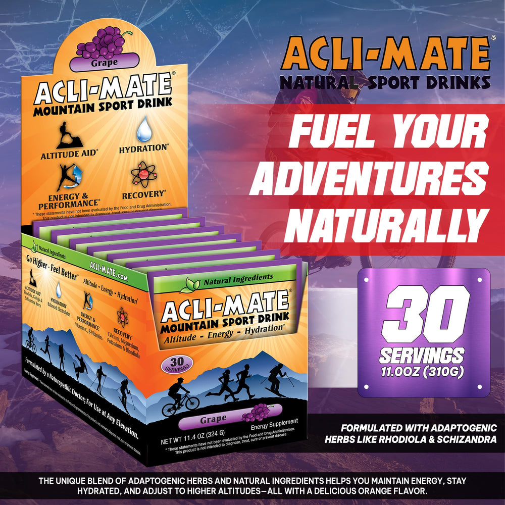 Acli-Mate Grape packet dissolves quickly for hydration.